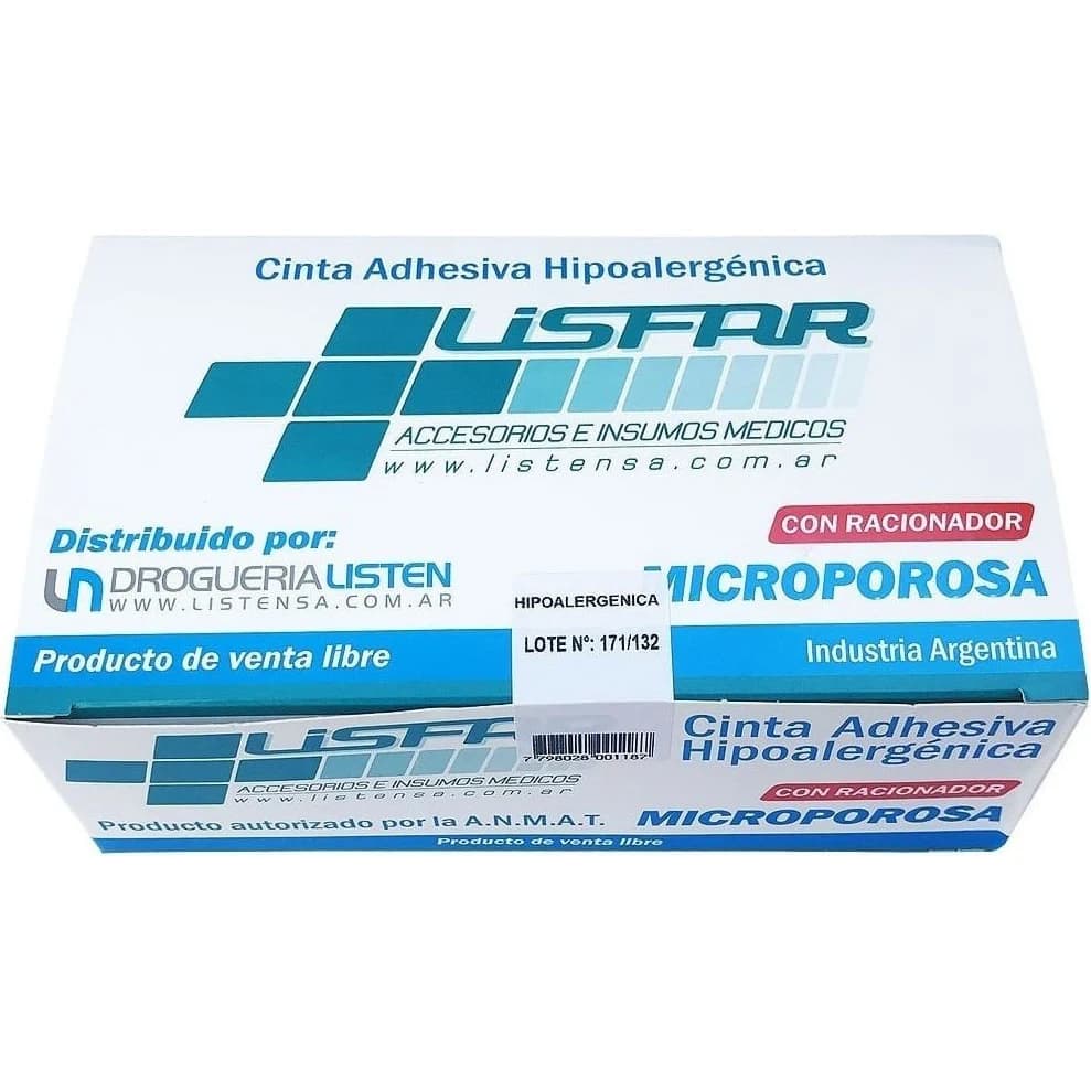 Tela Adhesiva Microporosa Lisfar 1,25 cm (Caja x 24)