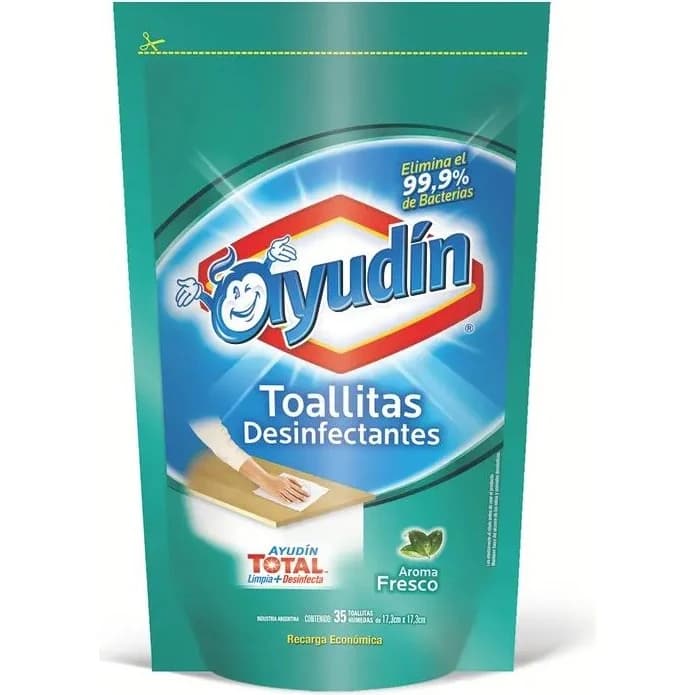 Toallitas Húmedas Desinfectantes Ayudín Fresco x 35