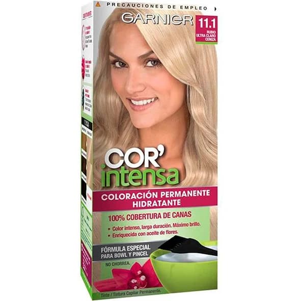 Tintura Capilar Garnier Color Intensa Tono 11.1 Súper Rubio Ceniza