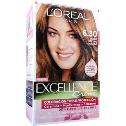 Tintura Capilar L'Oréal Excellence Crème Tono 6.3 Rubio Oscuro Dorado