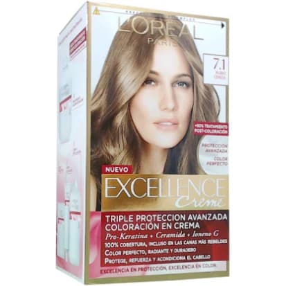 Tintura Capilar L'Oréal Excellence Crème Tono 7.1 Rubio Ceniza