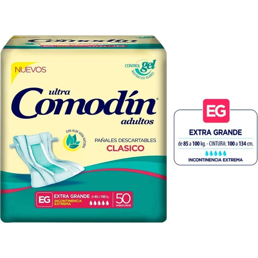 Pañal para Adulto Comodín Clásico Talle Extra Grande x 50
