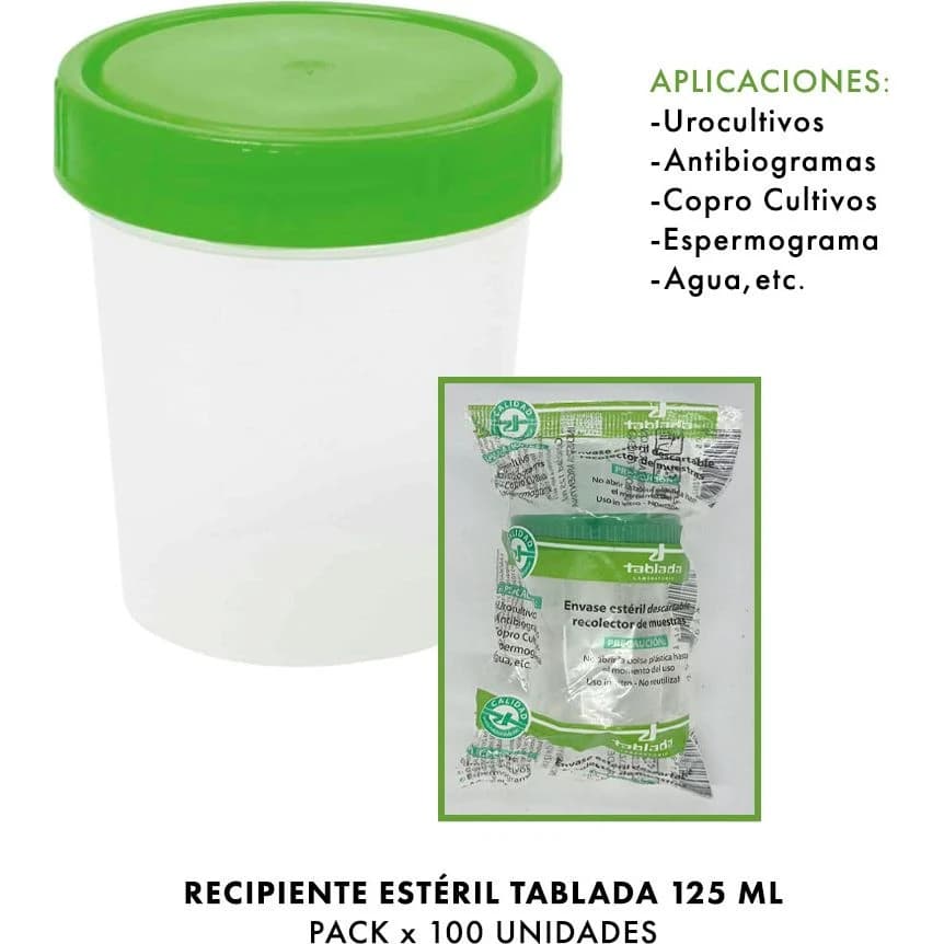 Envase Estéril Tablada Sin Caja x 125