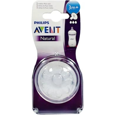 Tetina Philips Avent Natural Flujo Medio 3M+ x2