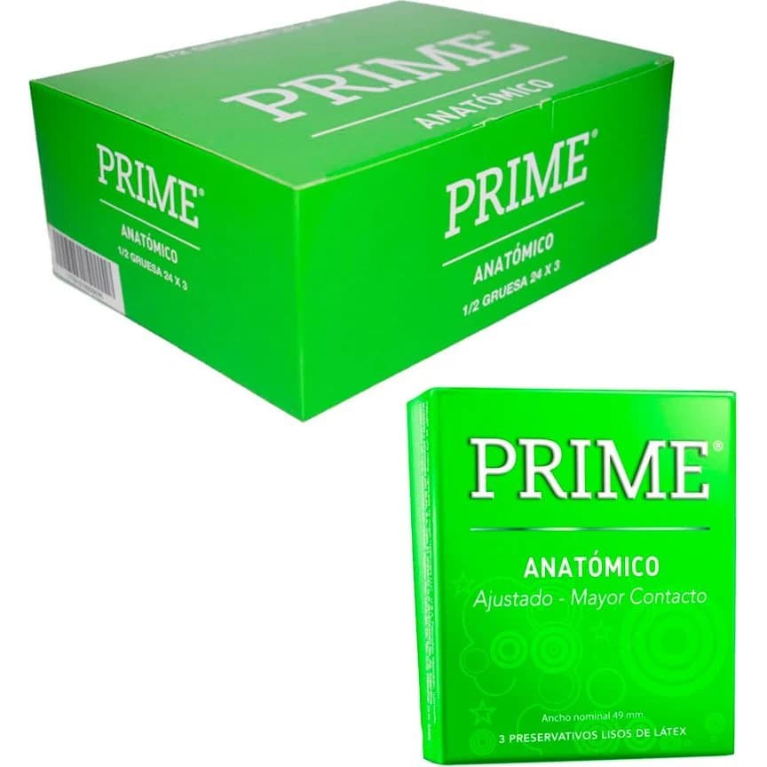 Preservativos Prime Anatómicos x 3 unidades