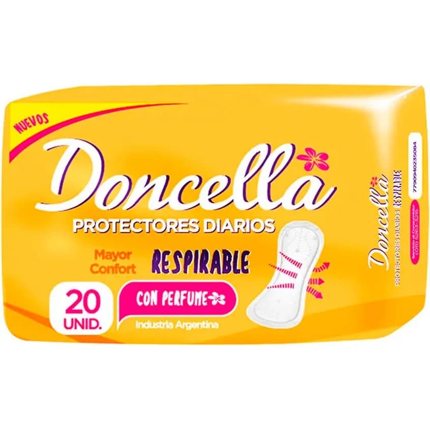 Protectores Diarios Doncella Anatómicos con Perfume x20