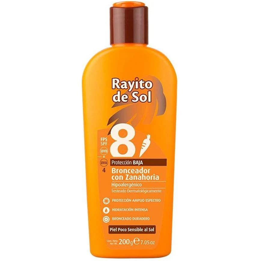Bronceador Rayito de Sol FPS 8 con Zanahoria 200 ml