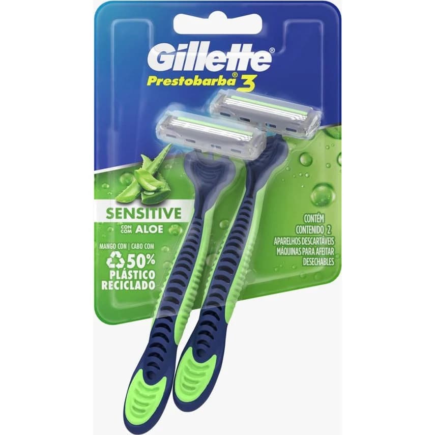 Máquina de Afeitar Gillette Prestobarba 3 Sensecare x 2