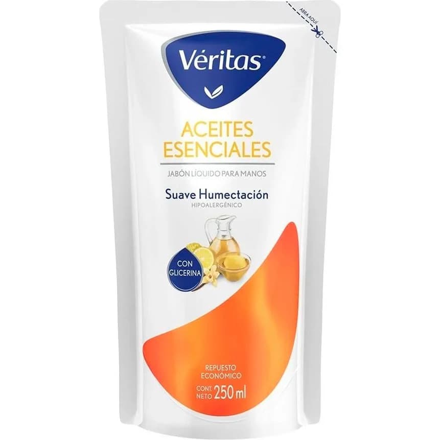 Jabón Líquido Veritas con Aceites Esenciales Doypack 250 ml