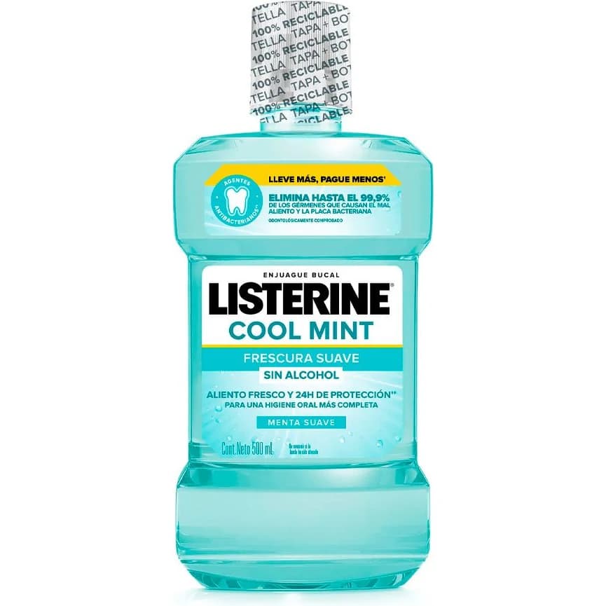 Enjuague Bucal Listerine Zero Menta Suave 500 ml