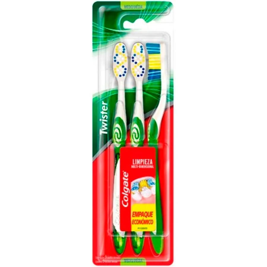 Cepillo de Dientes Colgate Twister Medio x3