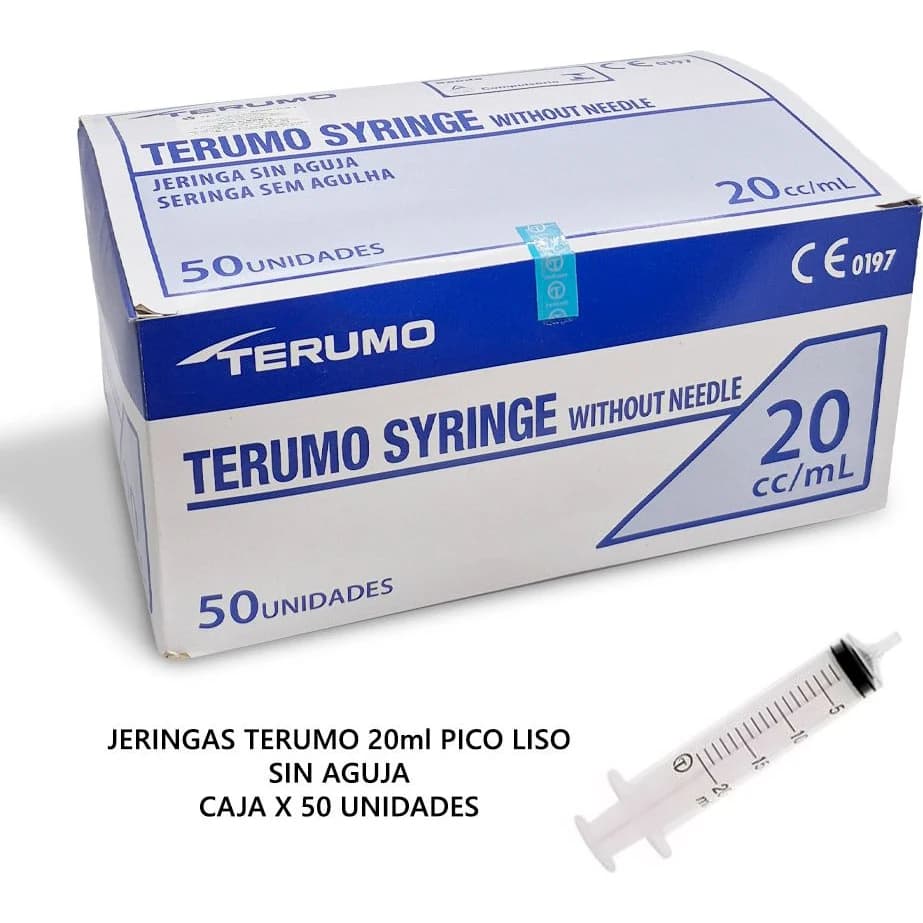 Jeringas Descartables Terumo 20 ml Luer Slip x 100