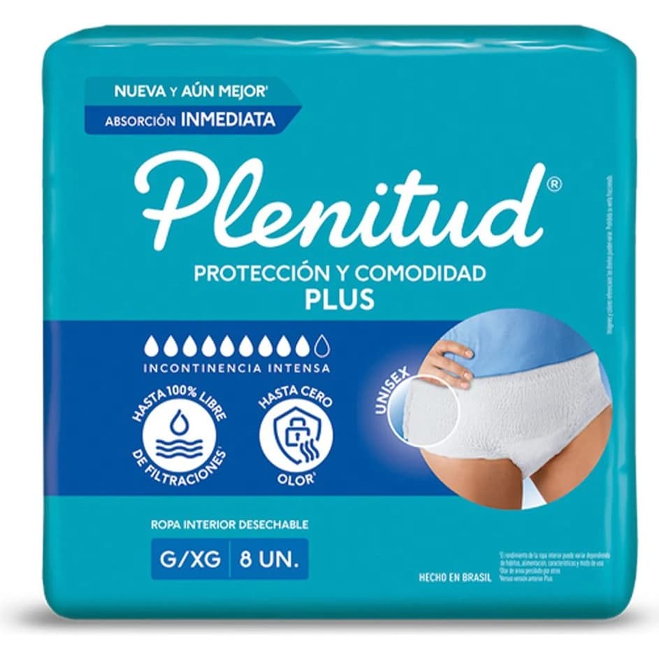 Ropa Interior Absorbente Plenitud Protect Plus Talle G/XG x 8