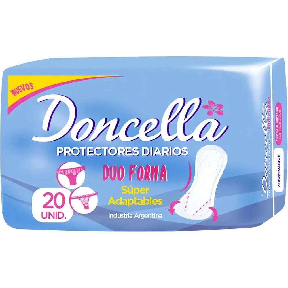 Protectores Diarios Doncella Sin Perfume Pack Duo x20