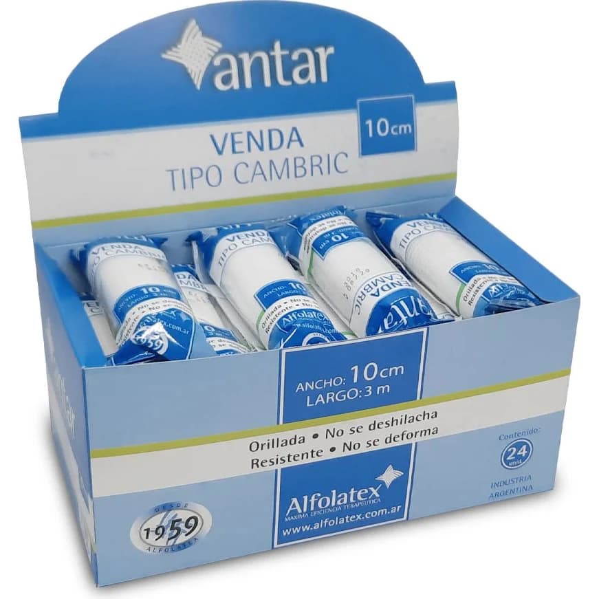 Venda Cambric Antar 10 cm x 3 m (x24)
