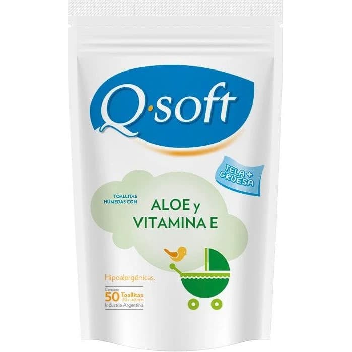 Toallitas Húmedas Q-Soft Tohu Baby Aloe + Vitamina E x 50