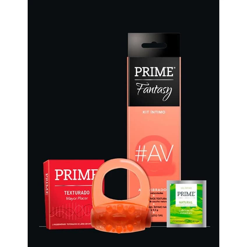 Kit Íntimo Prime Fantasy 1 (Aro Vibrador + Gel + 3 Preservativos)