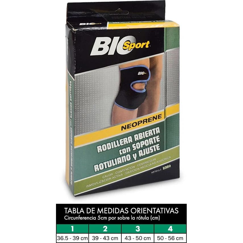 Rodillera Biosport Abierta con Soporte Talle 02