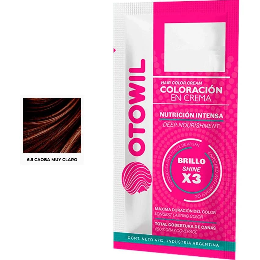 Tintura Capilar Otowil Argán Tono 6.5 Sobre x 25 g