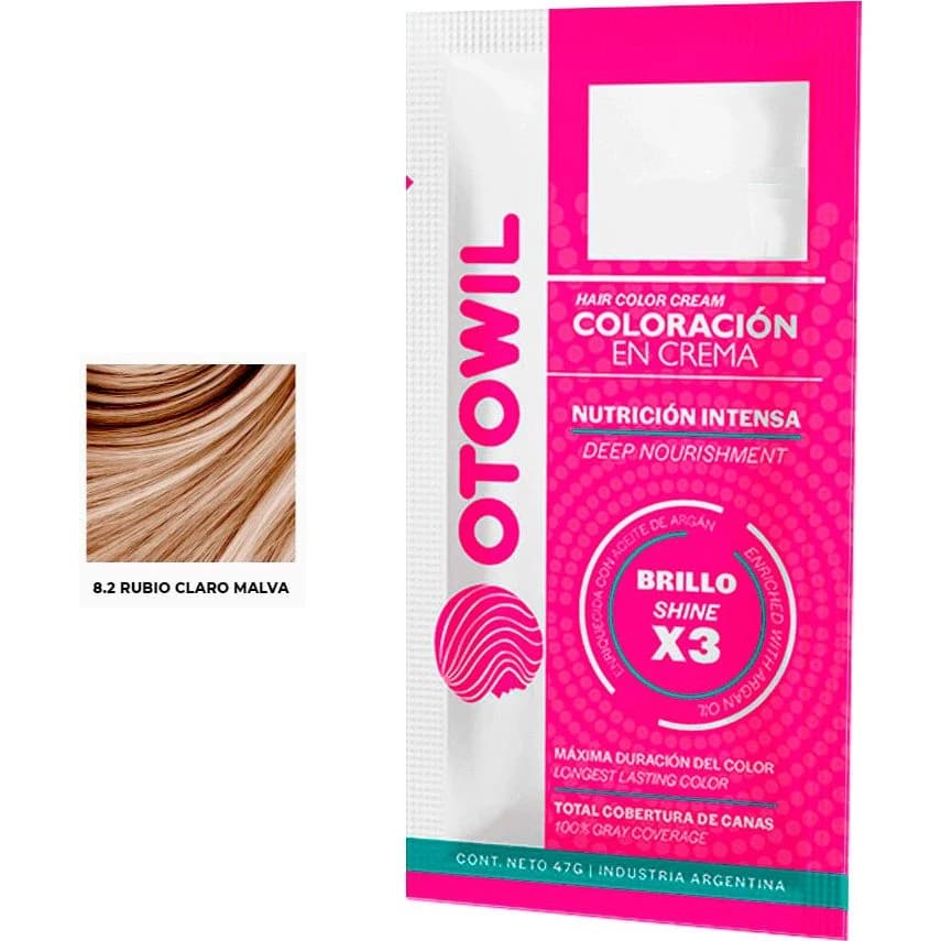 Tintura Capilar Otowil con Aceite de Argán Tono 8.02 Sobre x 25 g