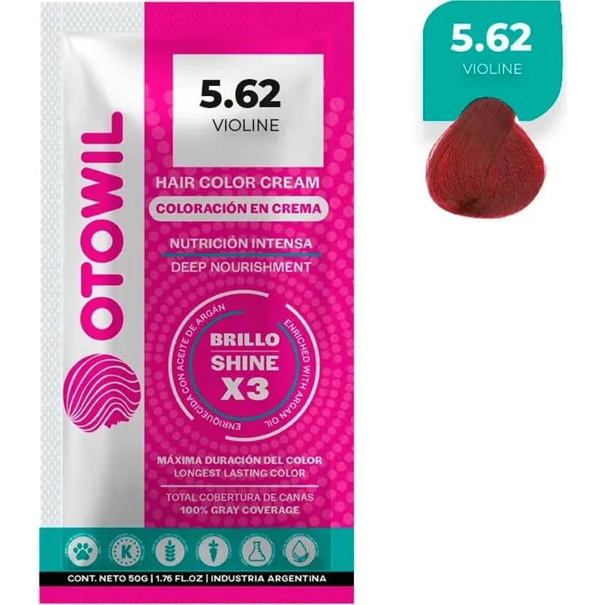 Tintura Capilar Otowil Argán Tono 5.62 Sobre x 25 g