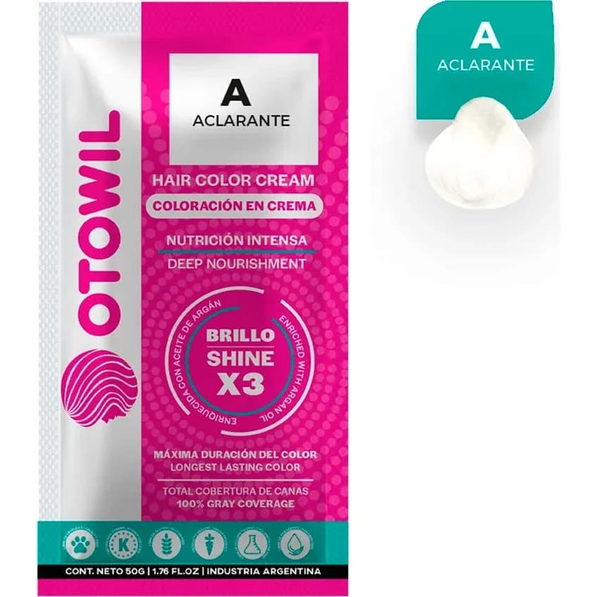 Aclarante Capilar Otowil Argán Sobre x 25 g