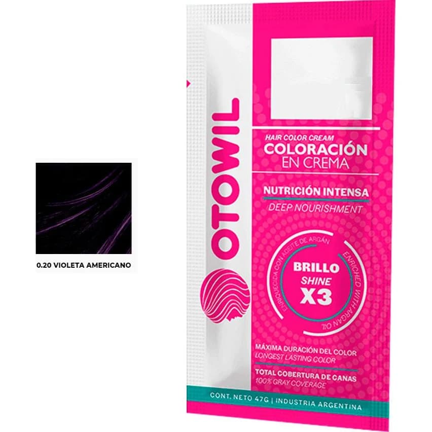 Tintura Capilar Otowil Argan 0.20 Caja x 25 sobres