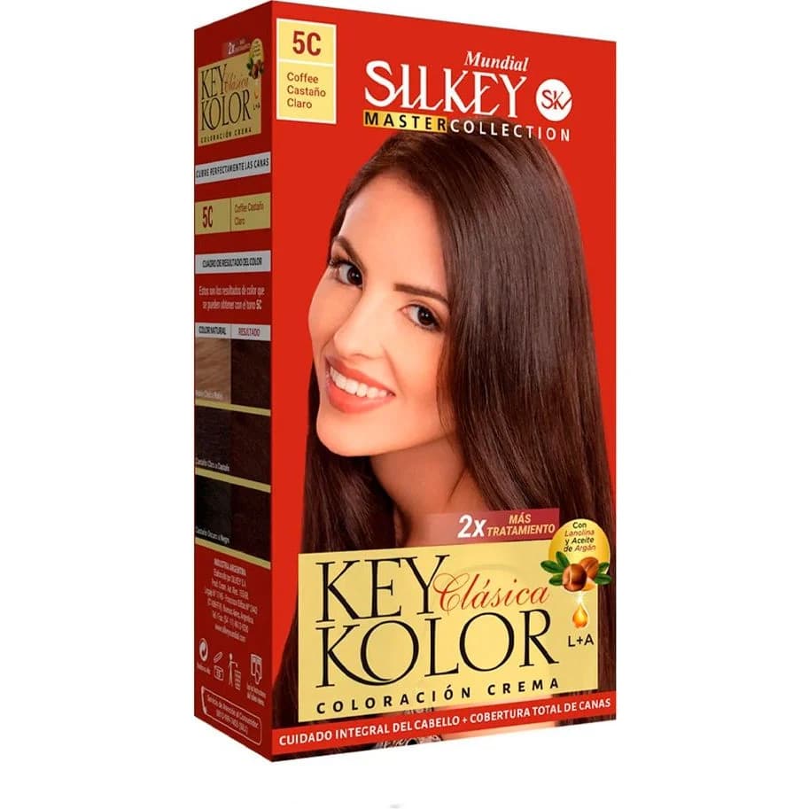 Tintura Capilar Silkey Key Color Master Tono 5.C Coffee Claro Castaño
