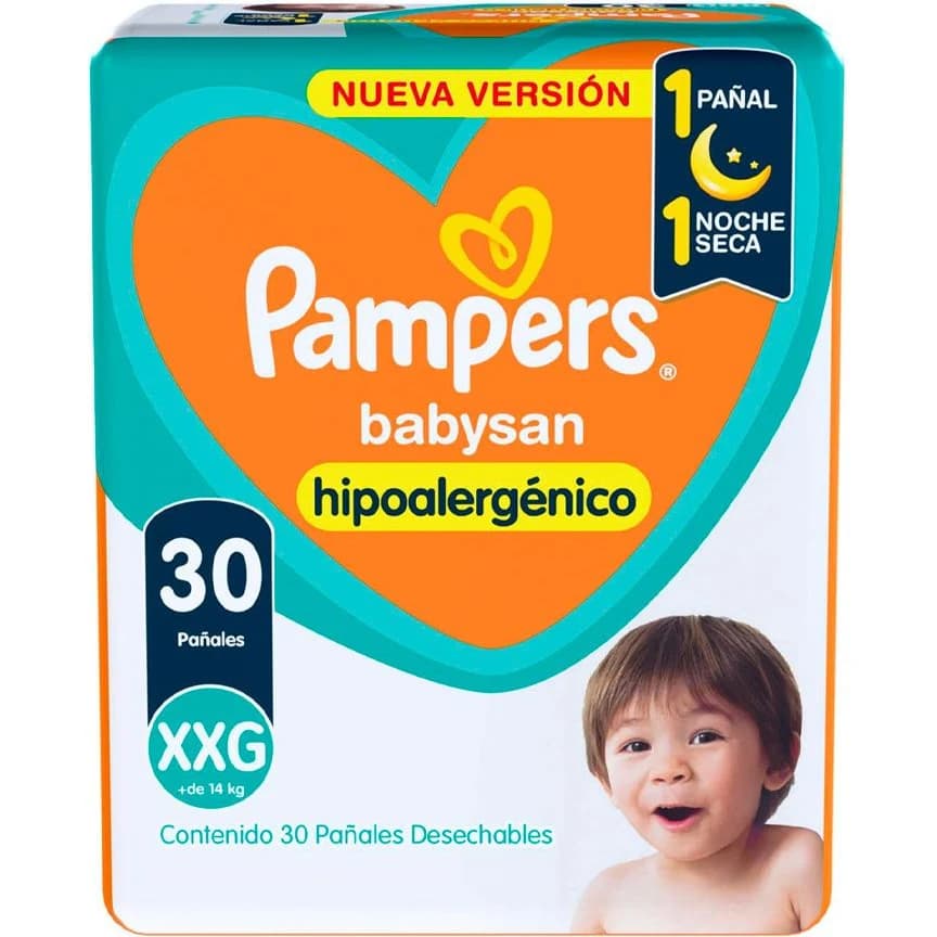 Pañales Pampers Babysan Talle XXG x 30