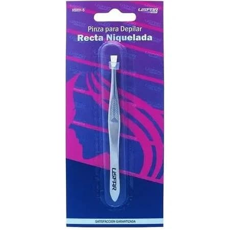 Pinza para Depilar Rectangular Níquel