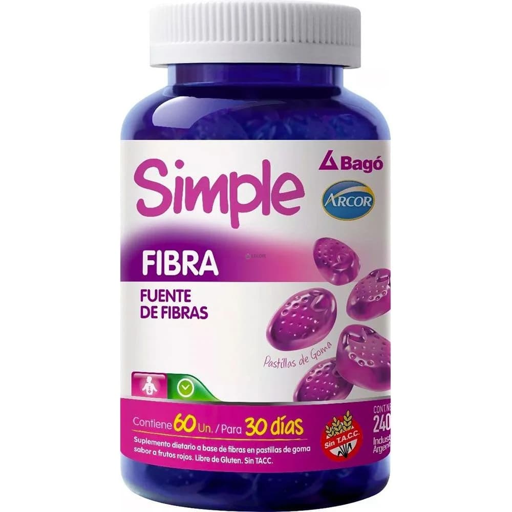 Simple Fibra Pastillas Frutos Rojos x 60