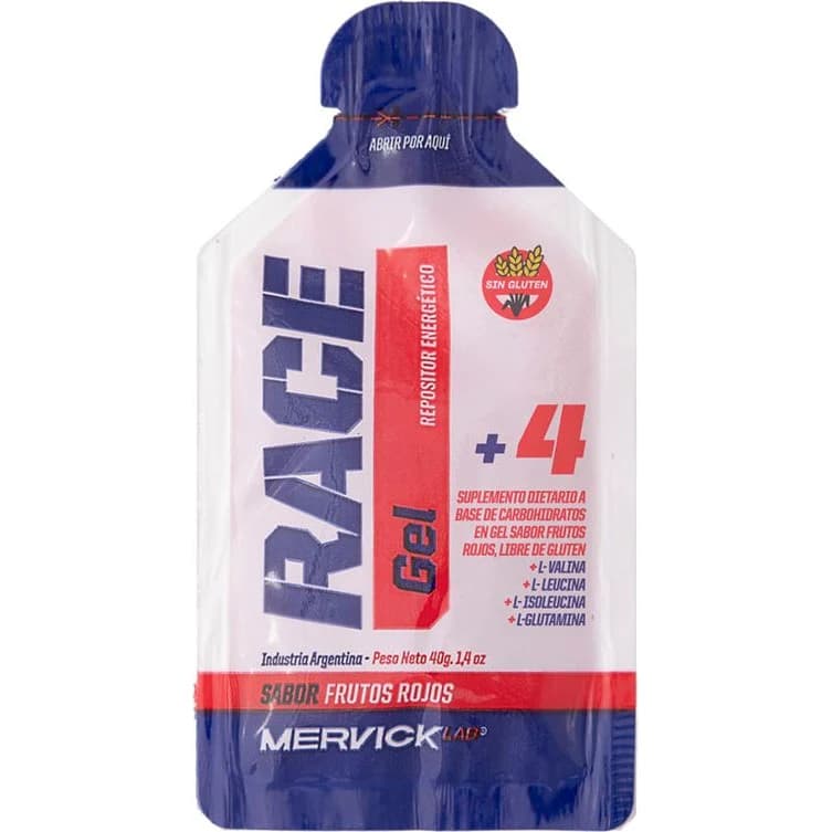 Mervick Race Gel Deportivo Frutos Rojos 12 Sobres x 40 g