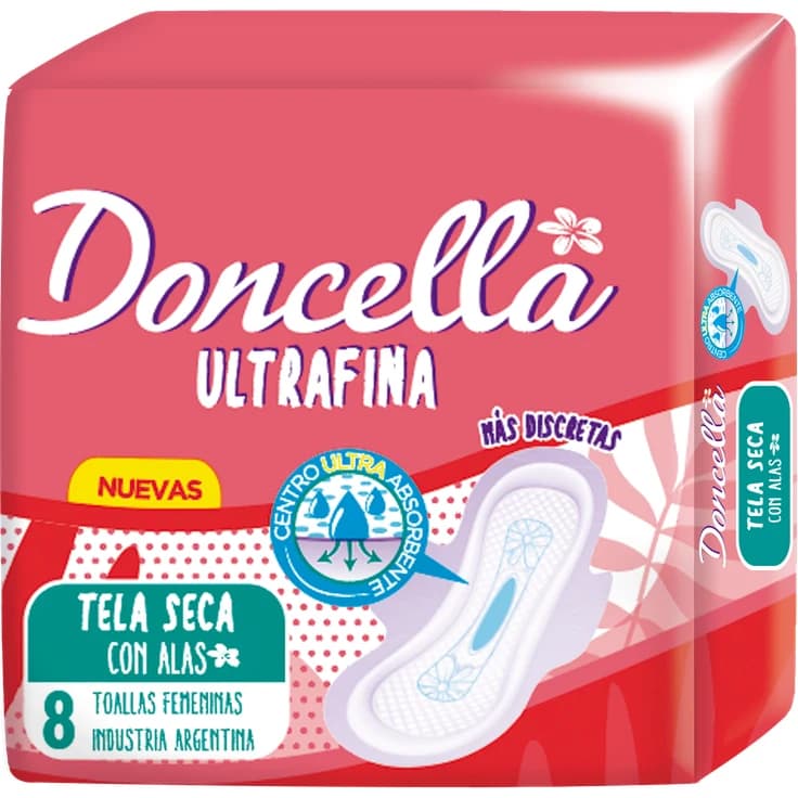 Toallas Femeninas Doncella Ultrafinas Pocket Seca x 8