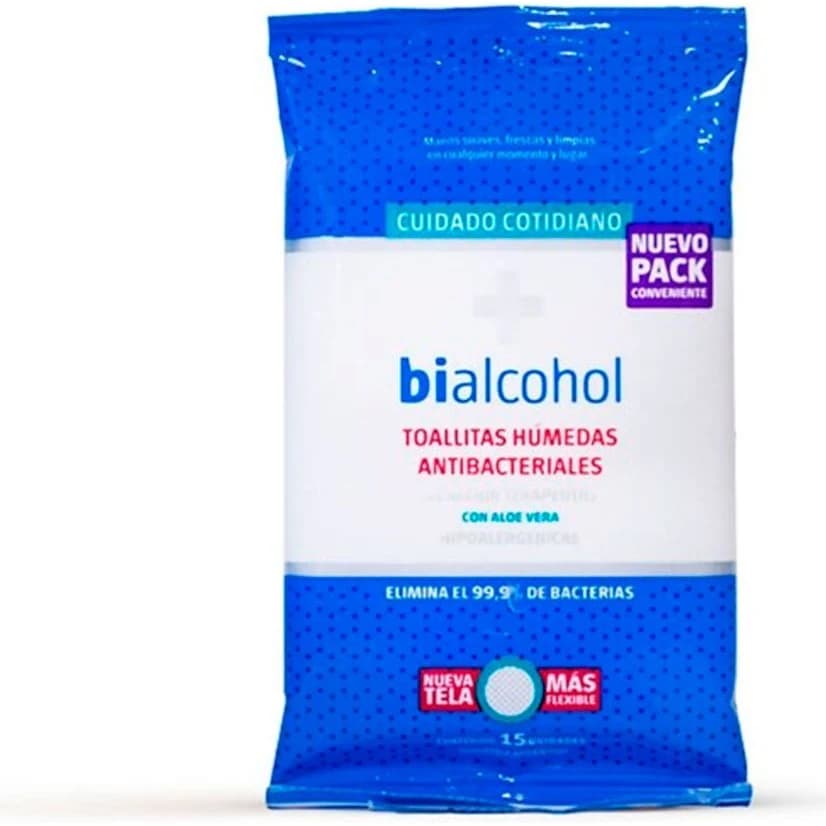 Toallitas Húmedas Bialcohol Cuidado x 15