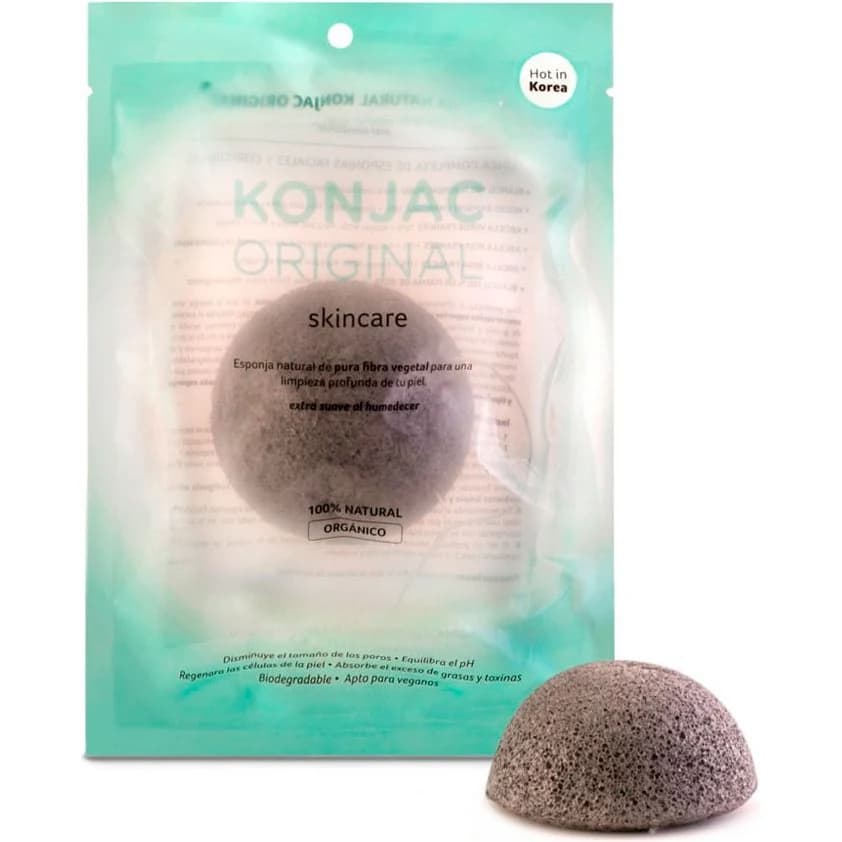 Esponja Konjac Facial Ceniza de Bambú