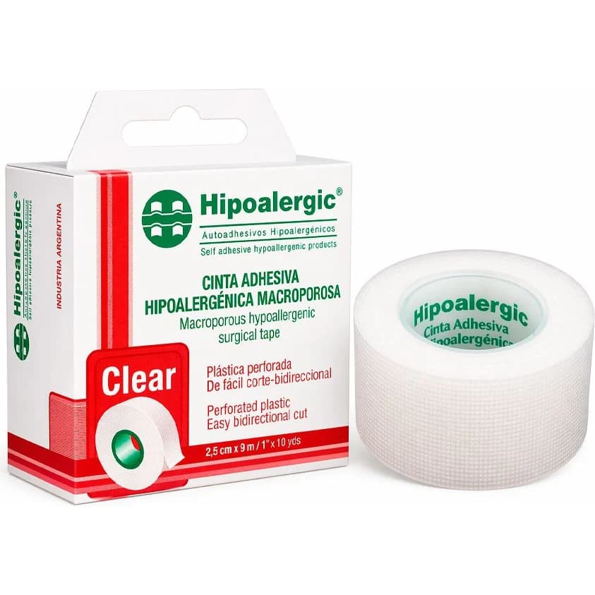 Cinta Adhesiva Hipoalergénica Clear 2.5 cm x 9 m