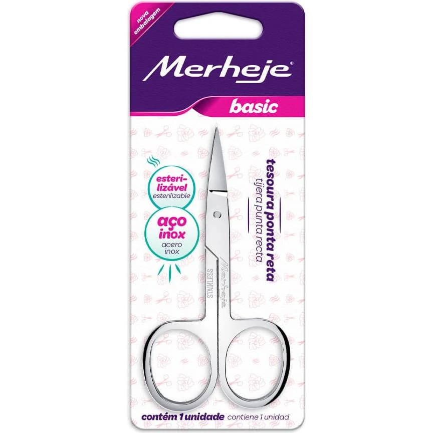 Tijera Corta Uñas de Acero Inoxidable Merheje Basic Recta