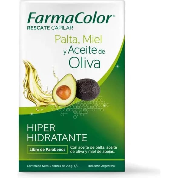 Acondicionador Farmacolor Rescate Capilar Palta, Miel y Oliva Sobres x 5