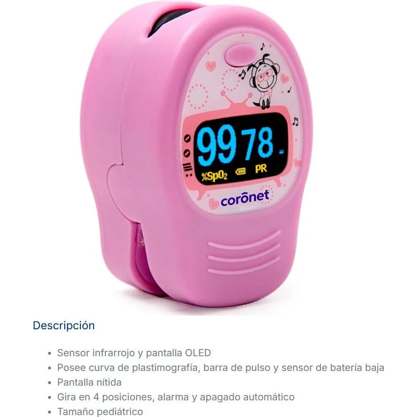 Oxímetro de Pulso Coronet PC-60D2 Pediátrico