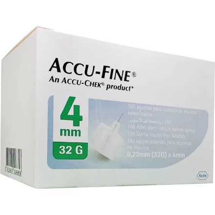 Agujas para Lapicera de Insulina Accu-Fine 32G 4 mm x100