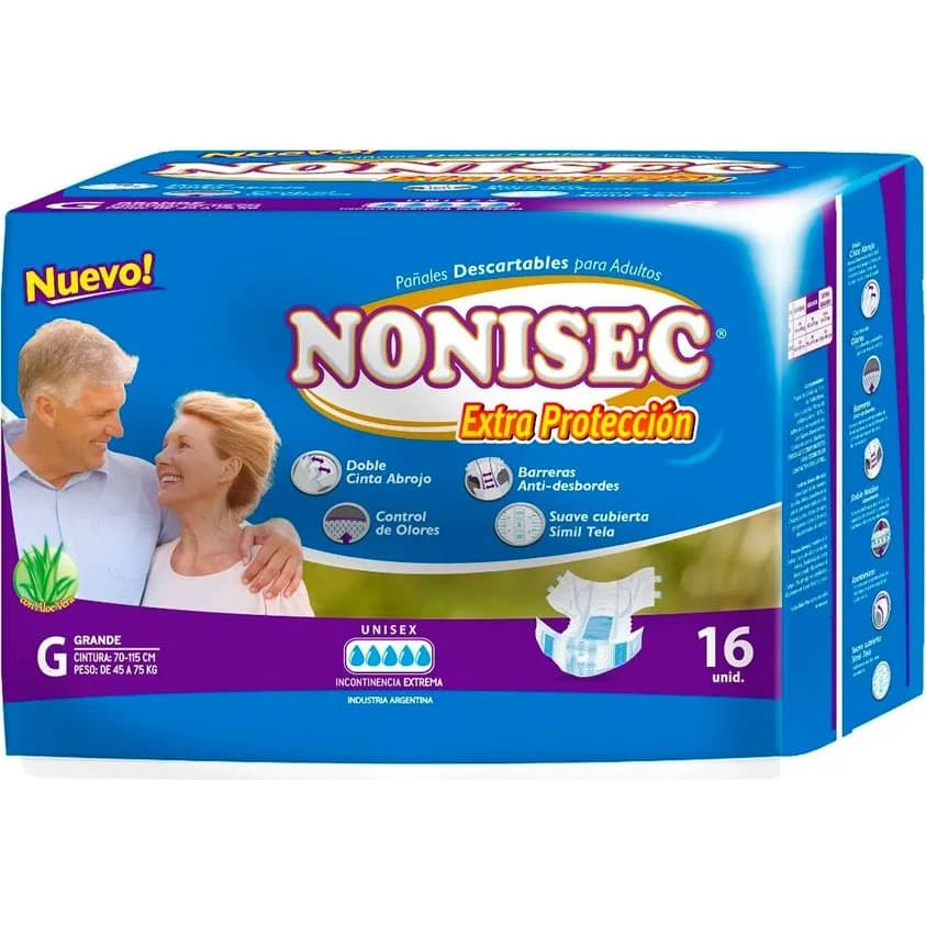 Pañal Nonisec Extra Protección Grande X16