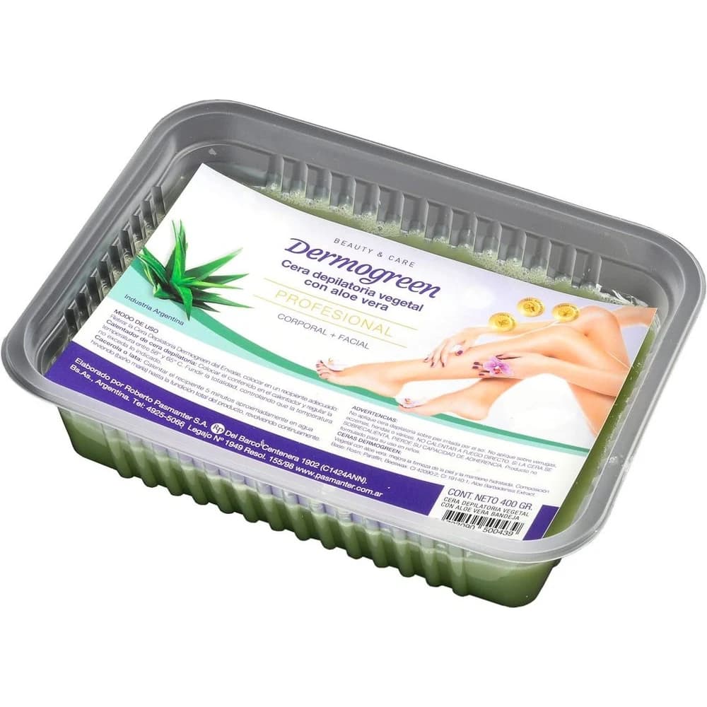 Cera Depilatoria Dermogreen Vegetal Aloe Vera 400 g