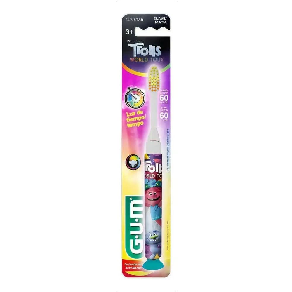 Cepillo de Dientes Infantil GUM Trolls +3 Años