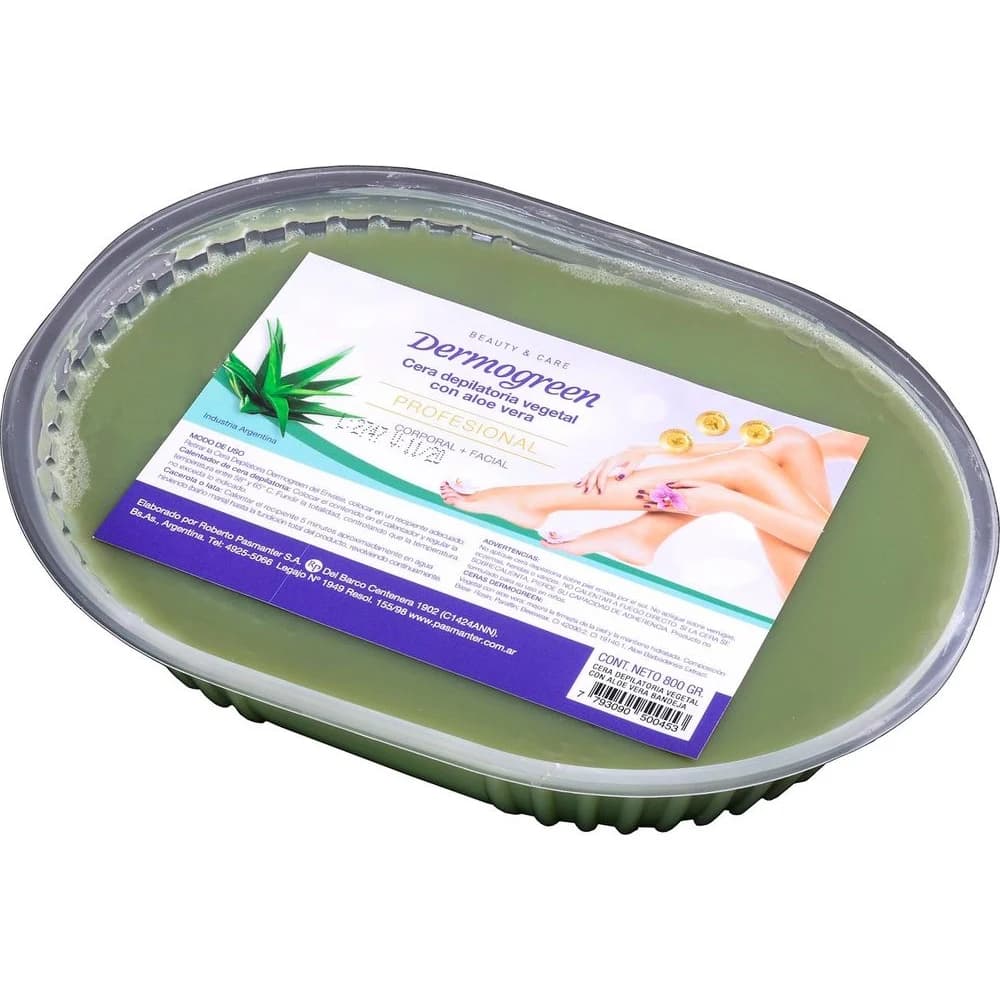 Cera Depilatoria Dermogreen con Aloe Vera 800 g