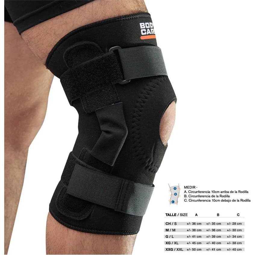 Rodillera Body Care Black Line con Velcro Talle L