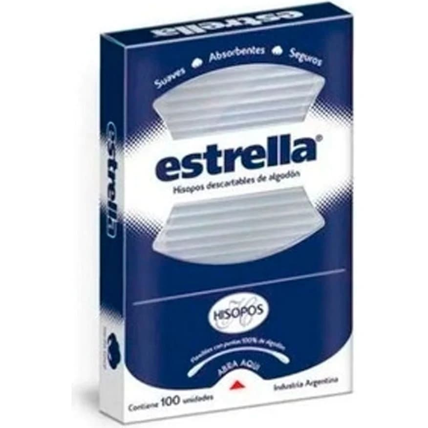 Hisopos Estrella Caja x100 - Algodón para Uso Diario