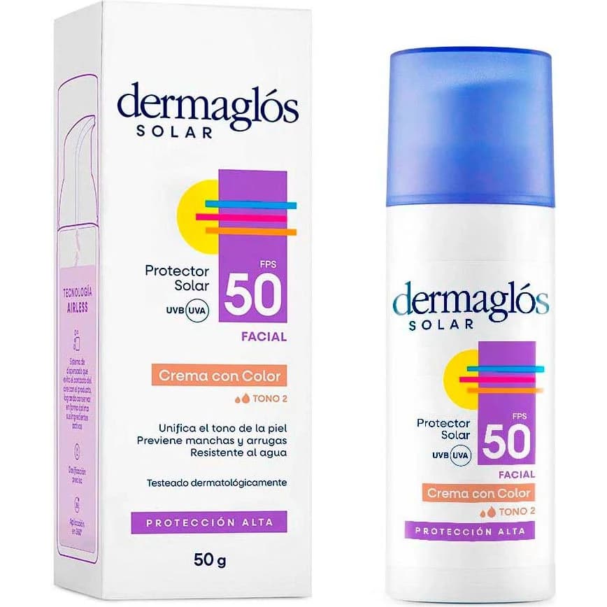 Protector Solar Facial Dermaglós FPS 50 Tono Medio 50 g