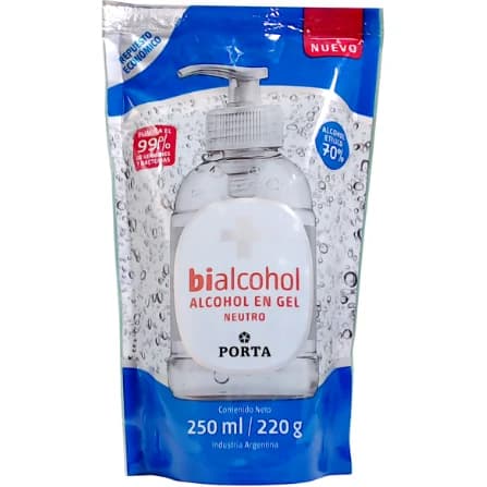 Alcohol en Gel Bialcohol Neutro 250 ml