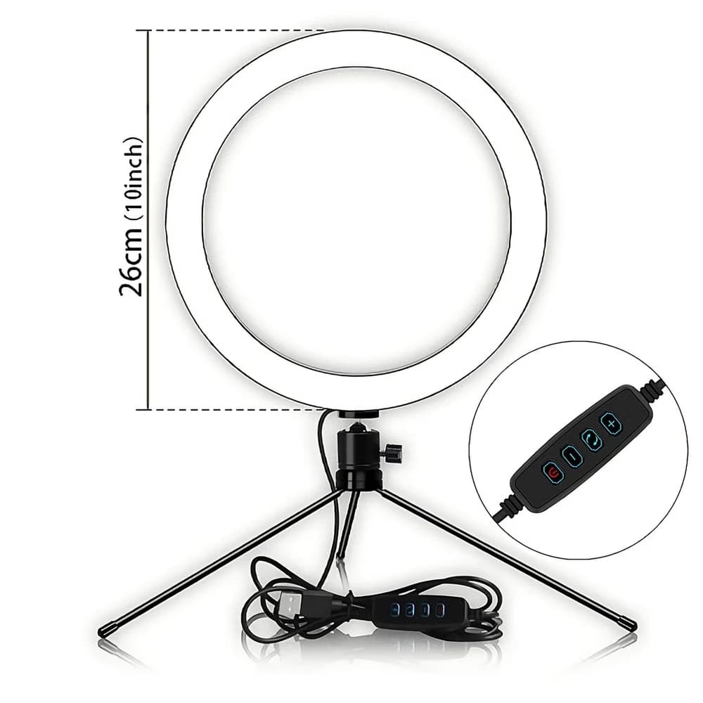 Kit Luz de Anillo LED 26cm Jessamy Con Soporte
