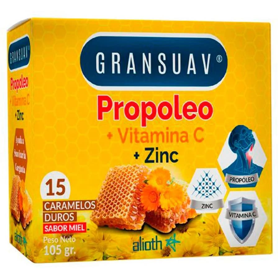 Caramelos Duros Gransuav con Propóleo, Vitamina C y Zinc x 15
